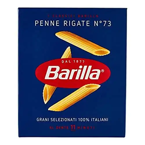 Barilla Pasta Penne Rigate N.73, Pasta Corta di Semola di Grano Duro 100% Italiano, Confezione da 500g
